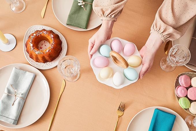 Ruvanti Premium Linen Napkins Set of 12-20x20 Inch, Classic Hemstitch, Mitered Corner Cloth Napkins - Soft, Elegant Dinner Napkins Cloth Washable for Weddings, Parties, Everyday Use - Multi Color