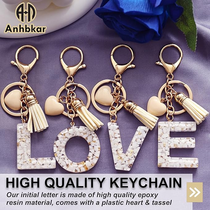 Initial Letter Keychain, Butterfly Keychain Cute Resin, Initial Keychain Backpack Charms, Key chain for Women, Girls