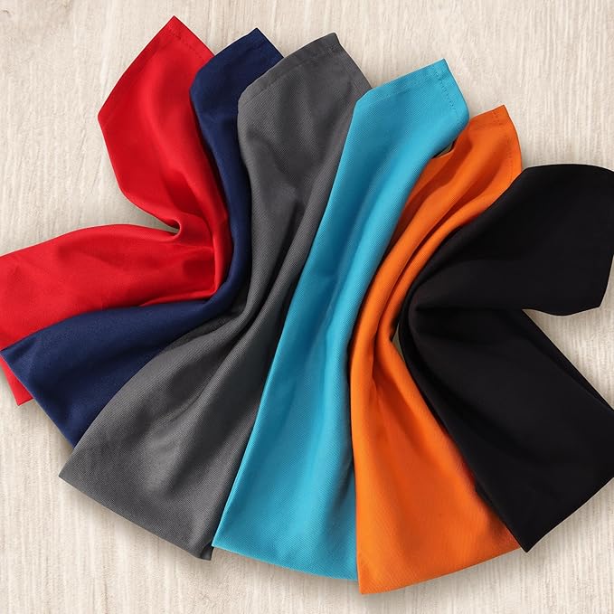 Utopia Kitchen Multi Color Cloth Napkins [12 Pack, 18x18 Inch] Absorbent Cotton Blend Washable and Reusable for Dinner, Restaurant, Lunch, Wedding and Hotel