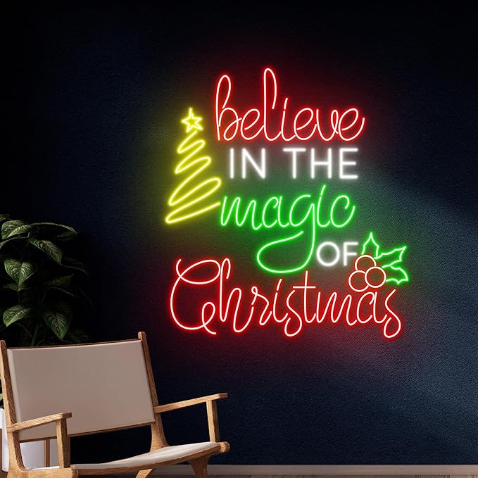 Believe In The Magic Of Christmas Neon Sign Christmas Led Sign LED Signage