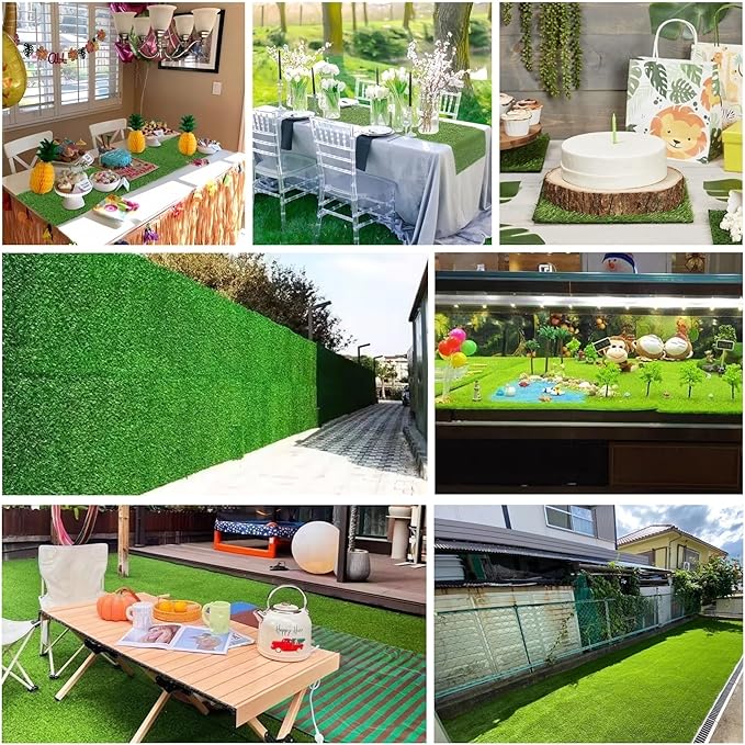 Artificial Grass Rug 5 ft x 23 ft, Synthetic Fake Grass Turf Mat for Indoor Outdoor Garden Home Decor, 0.8" Pile Height