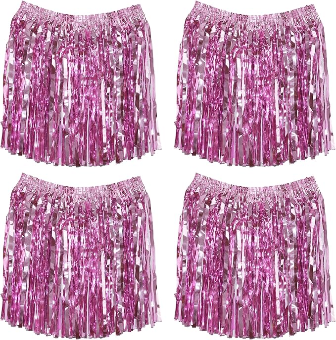GREATRIL Foil Fringe Skirts Skirts for Birthdays Cheeleading Dance Performances - 4 Packs