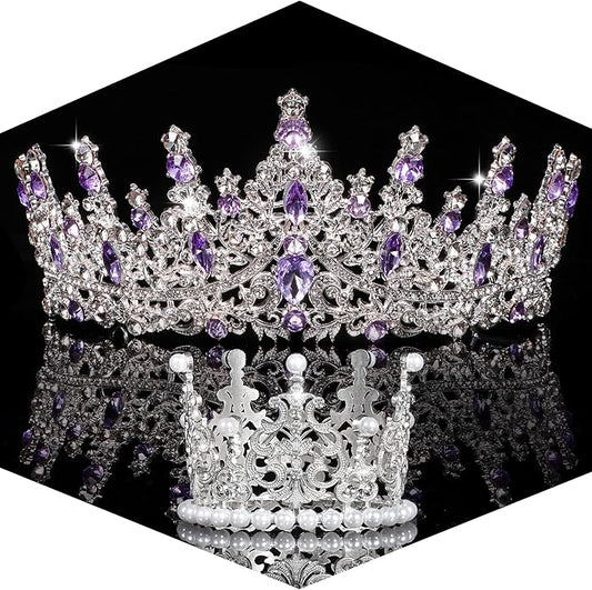 Crowns for Women - Tiaras for Women Crystal Queen Crown for Birthday Costume Party Celebration
