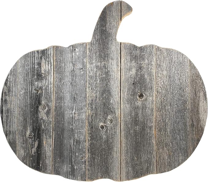 BARNWOODUSA Rustic Farmhouse Wood Pumpkin Fall Harvest Wall Décor for Autumn, Thanksgiving, Halloween, DIY Décor Natural Weathered Gray 18 inch Pumpkin Reclaimed and Recycled Wood
