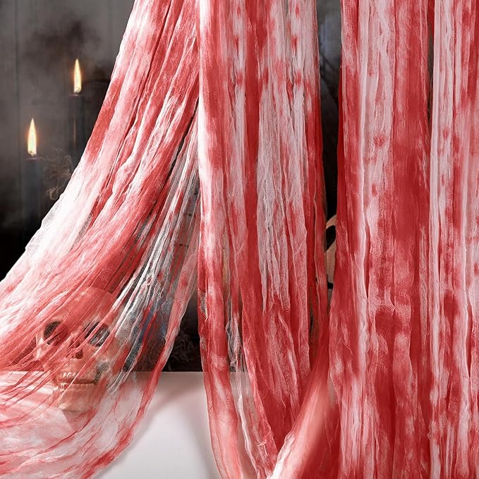 400" x 85" Halloween Creepy Cloth Decoration, Large Bloody Spooky Fabric Cloth Halloween Scary Gauze Cheesecloth for Haunted House Halloween Party Yard Wall Indoor Outdoor Decor