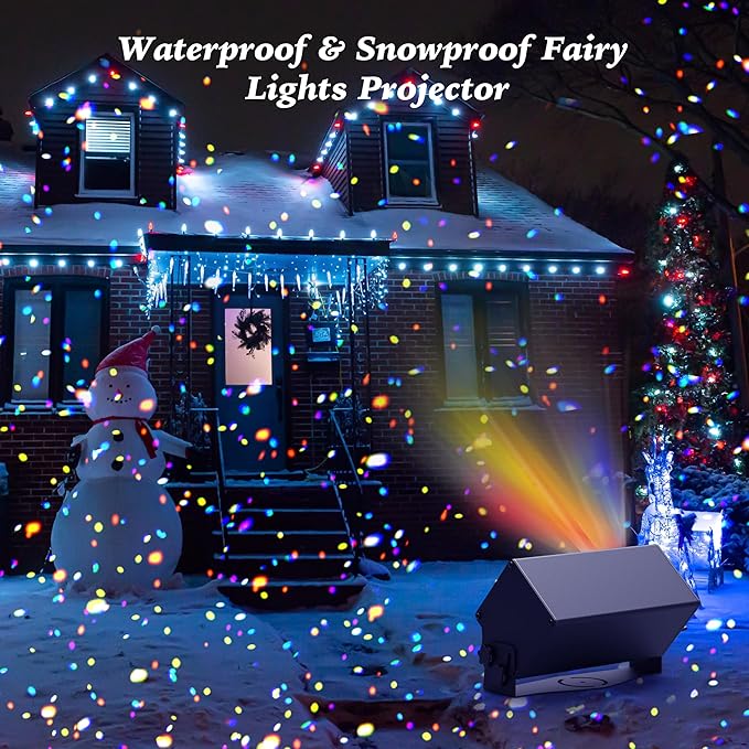 Outdoor Christmas Laser Lights Projector, AIRIVO Fixed 5 Colors Motion FairyLights, Twinkling Star Projector Firefly Lights with Remote Control for Trees, Home, Garden, Patio