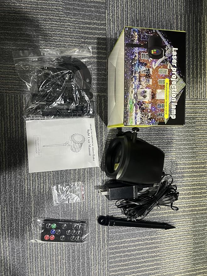 Christmas Laser Projector Light Outdoor, RGB 3 Colors Laser Lights with 24 Patterns, IP65 Waterproof Star Projector Firefly Moving Lights Show Decor for Garden Yard Christmas Halloween Holiday Party