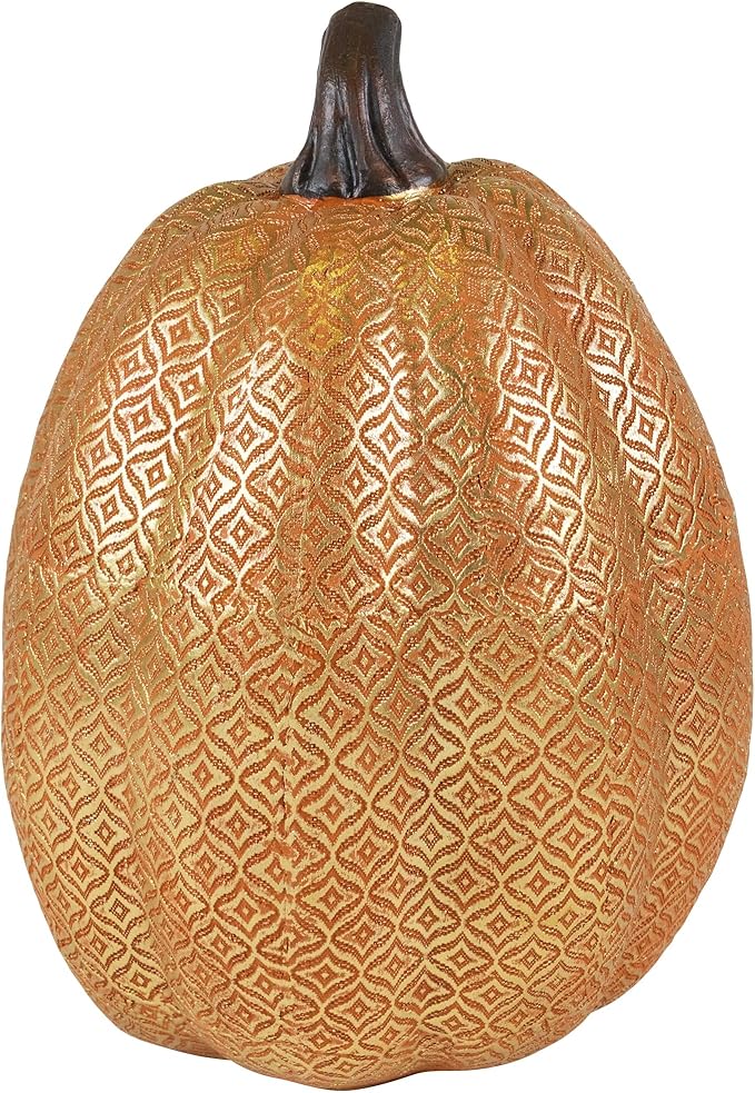 Northlight Embossed Fall Harvest Pumpkin Decoration - 9.75"