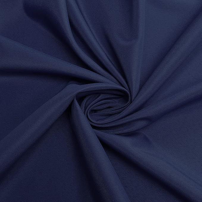 sancua Round Tablecloth - 48 Inch - Water Resistant Spill Proof Washable Polyester Table Cloth Decorative Fabric Table Cover for Dining Tables, Buffet Parties and Camping, Navy