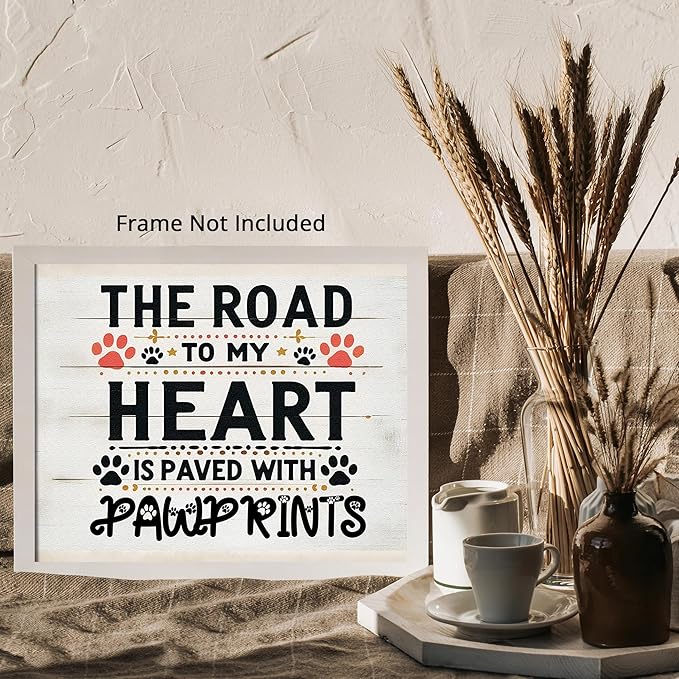 Posterizer 1 pcs - Dog, Cat or Pet Lovers Pawprint Art - Art for Animal Lovers - Gift for Men Women Teens - Gift for Couples boyfriend girlfriend Husband Wife - Home Decor - 16x20 unframed wall art