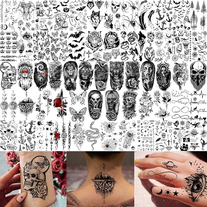 73 Sheets Halloween Chicano Temporary Tattoos For Women Men Adults Cholo Chola, Our Lady of Guadalupe Tattoo Stickers Religion, Chicana Gangster Prisoner Mexico Culture Joker Fake Tattoo Jesus Christ