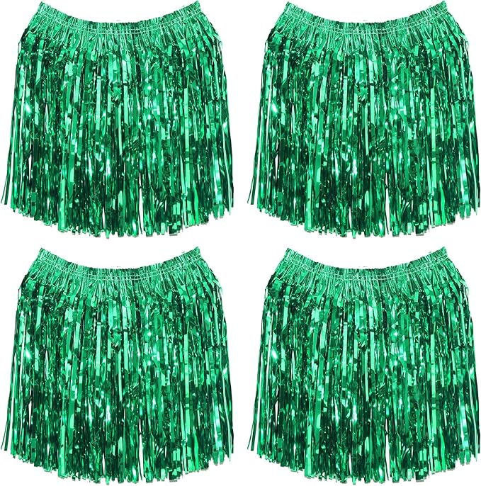 GREATRIL Foil Fringe Skirts Skirts for Birthdays Cheeleading Dance Performances - 4 Packs