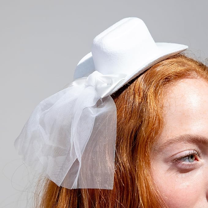 Packed Party Cowboy Hat & Veil Novelty Bridal Headband