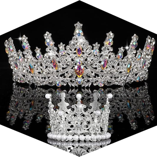 Crowns for Women - Tiaras for Women Crystal Queen Crown for Birthday Costume Party Celebration