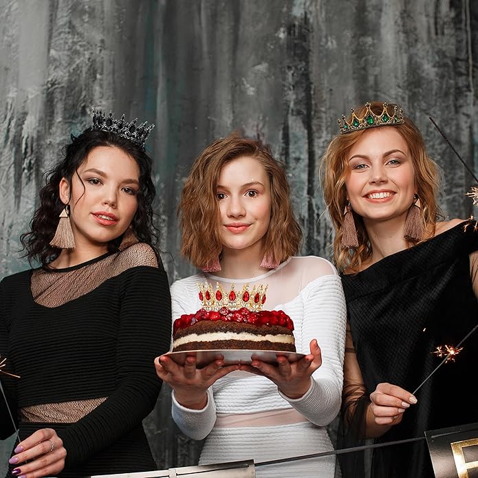 Gold Crown for Women, Crystal Queen Tiaras Headband Wedding Bridal Hair Accessories, Birthday Party Prom Cake Topper