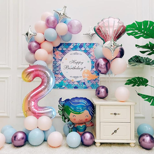 Smlpuame 40 Inch Number Balloons 0-9 Rainbow Gradient Large Number 2 Balloons, Digital Balloons for Birthday Party Celebration Decorations, Helium Foil Number Balloons for Wedding Anniversary