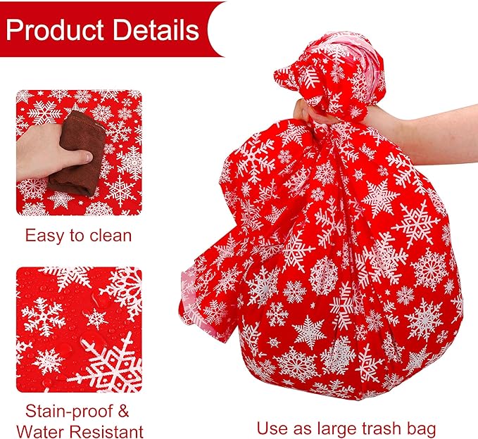 Mornajina 4 Packs 108 x 54 Inch Snowflake Tablecloth Merry Christmas Party Tablecloth Decorations Disposable Rectangle Plastic Snowflake Table Cloth (Red)