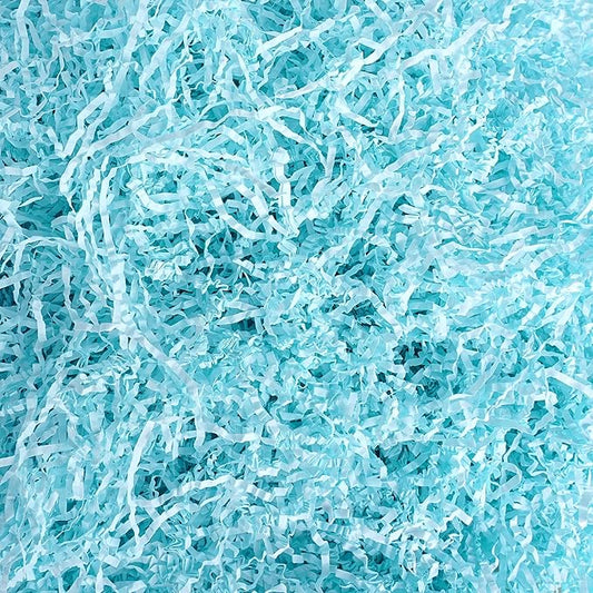 Uptotop 2LB Crinkle Cut Paper Shred Filler for Gift Wrapping Basket Filling, Birthday, Christmas, Thanksgiving, Wedding, Mother's Day, Blue