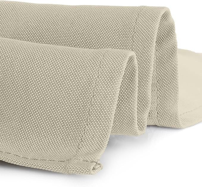 Gee Di Moda Fitted Tablecloth - 48 x 30 Inch Ivory Fitted Table Cloth for 4 Foot Rectangle Table - Heavy Duty Washable Fabric - for 4 Ft Buffet Table Holiday Party Dinner Wedding & Trade Show