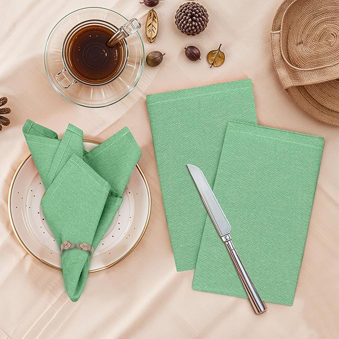 Ruvanti Cloth Napkins Set of 12, 18x18 Reusable Napkins Cloth Washable, Soft & Durable Table Napkin, Poly Cotton Fabric Dinner Napkins for Parties, Christmas, Thanksgiving, Weddings - Amazon