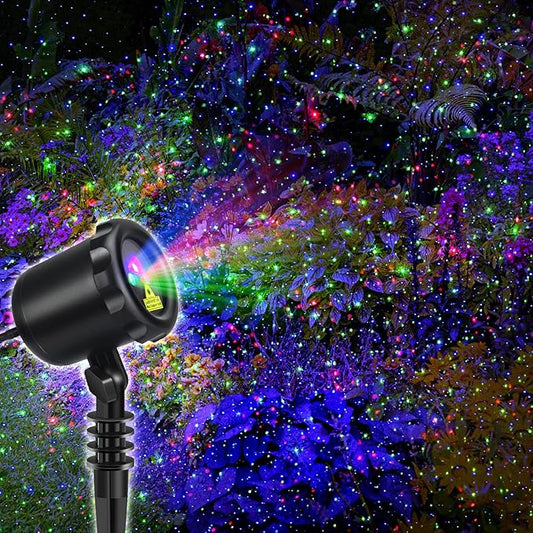 Laser Projector Lights Outdoor Christmas 3 Color Firefly Garden Laser Lights for Home Garden Holiday Decoration
