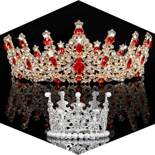 Crowns for Women - Tiaras for Women Crystal Queen Crown for Birthday Costume Party Celebration