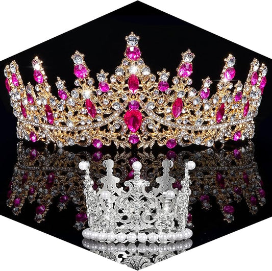 Crowns for Women - Tiaras for Women Crystal Queen Crown for Birthday Costume Party Celebration