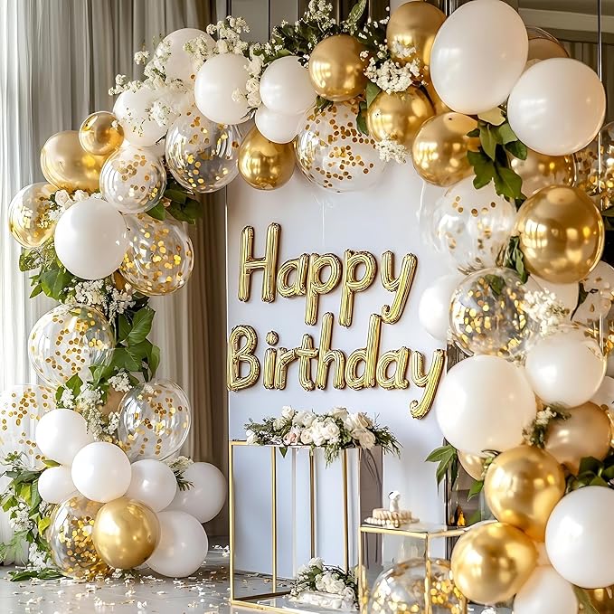 Gold Balloons 60 PCS Metallic Gold Balloons 12 Inch Gold Metallic Balloons for Balloon Garland Balloon Arch as Birthday Party Baby Shower Bridal Shower Christmas Party Decorations