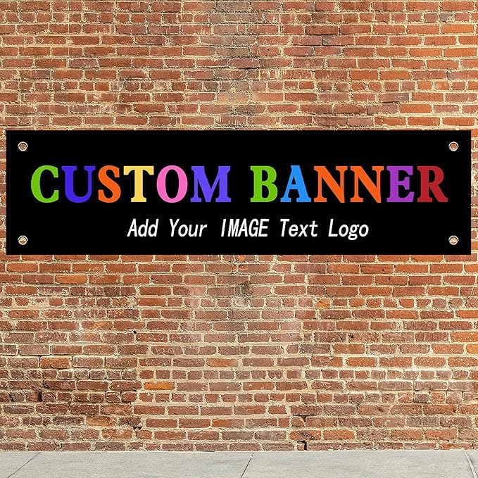 Custom Banners And Signs 4x1 Ft,Personalized Banner With Photo/Text, Banners Customized For Business Birthday Graduation Parties Indoor Outdoor
