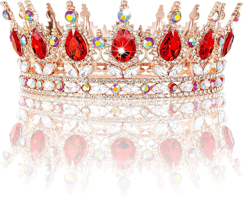 Gold Crown for Women, Crystal Queen Tiaras Headband Wedding Bridal Hair Accessories, Birthday Party Prom Cake Topper