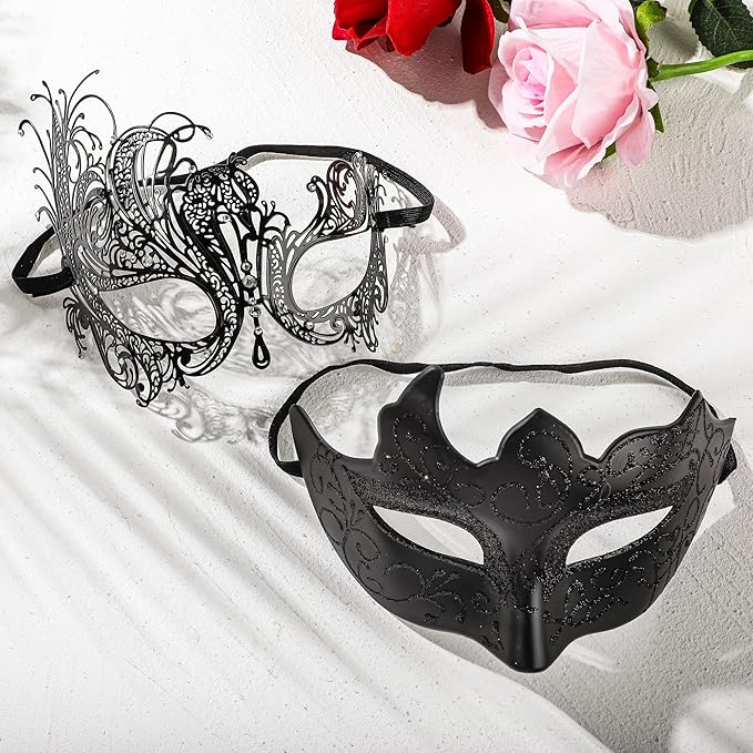 YU FENG Venetian Masquerade Mask for Women Couples Besties-Prom,Balls,Mardi Gras,Halloween and Parties Costume Mask