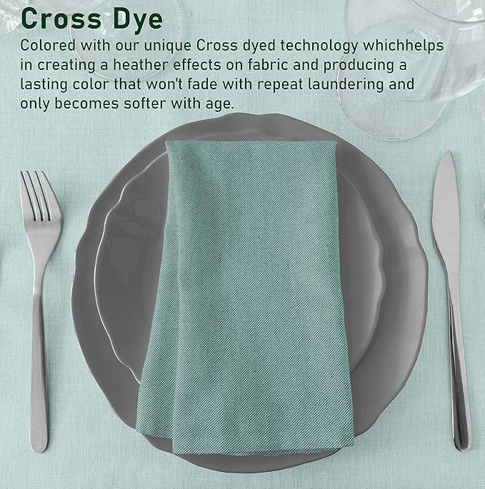 Ruvanti Cloth Napkins Set of 6, 18x18 Reusable Napkins Cloth Washable, Soft & Durable Table Napkin, Poly Cotton Fabric Dinner Napkins for Parties, Christmas, Thanksgiving, Weddings - Teal