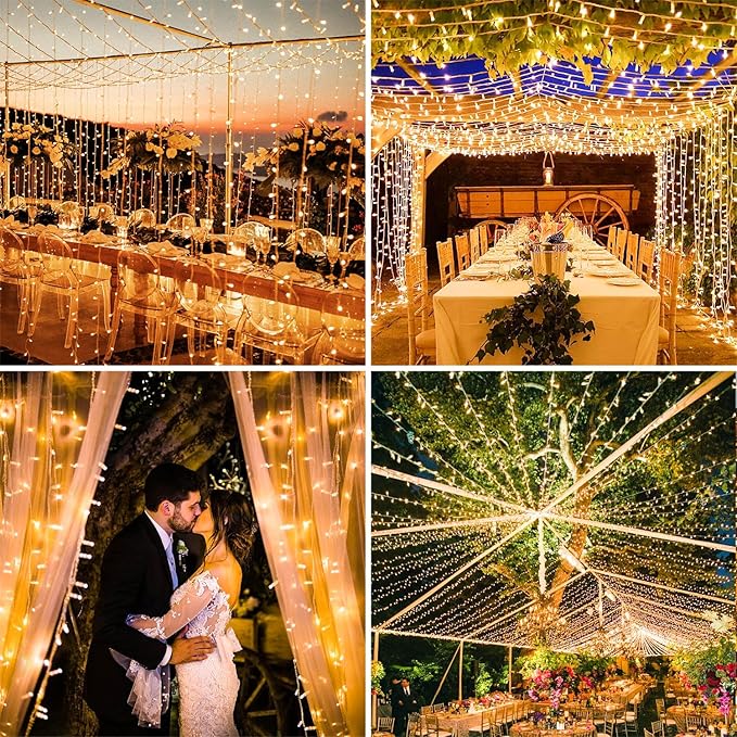 125FT 380 LED Warm Christmas Lights, Plug in Christmas String Lights Connectable, Timer & Memory, Waterproof Twinkle Tree Light for Indoor Outdoor Classroom Patio Yard Holiday Decoration