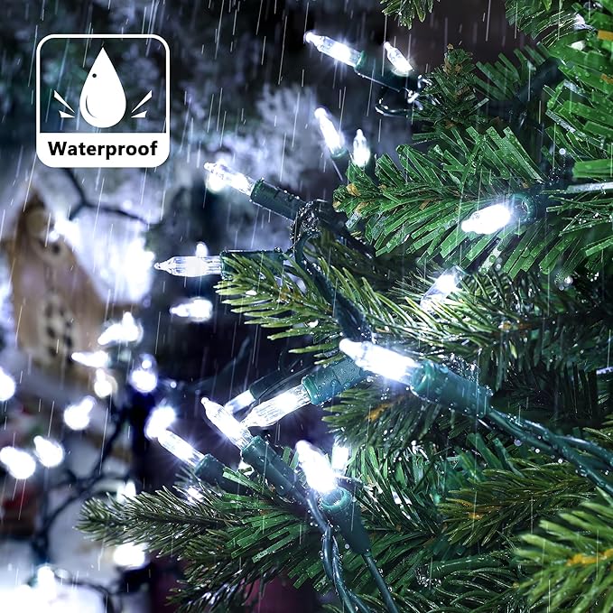Joomer Mini Christmas String Lights - Total 39 FT 200 LED Plug-in String Light, Connectable Waterproof Fairy Lights for Indoor Outdoor Decor, Patio, Home,Christmas Decoration - White