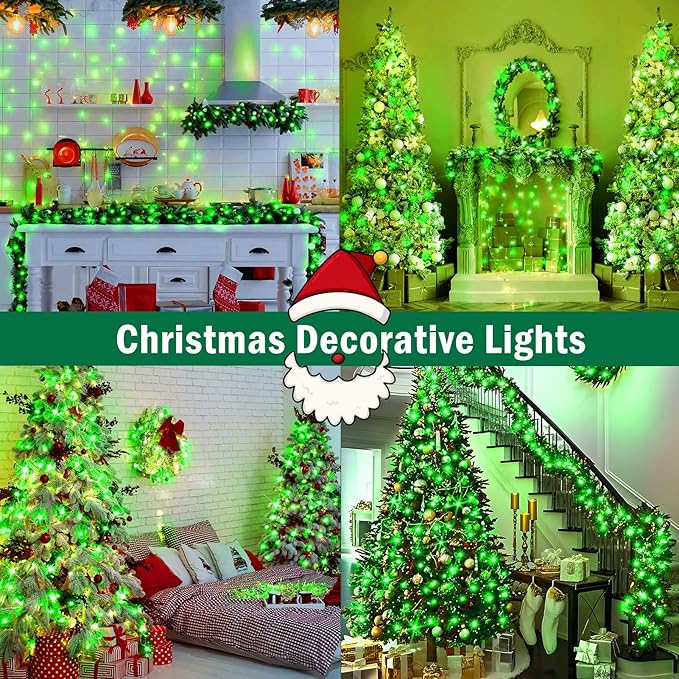 SAUIRS 403FT 1000 LED Christmas Lights Outdoor String Lights with 8 Modes Timer Waterproof Fairy Light Plug in for Outside Indoor Party Xmas Palm Tree Yard Wedding Decorations(Green)