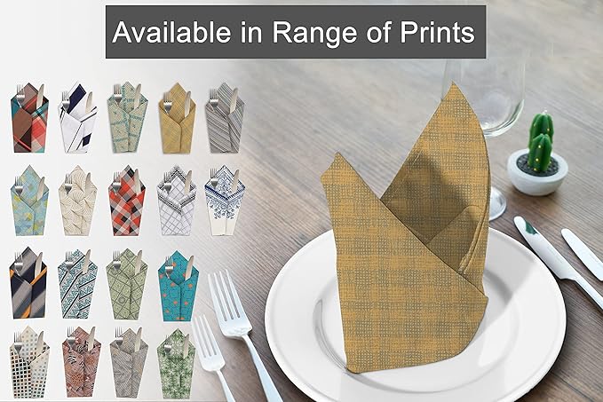 RUVANTI Cloth Napkins Set of 6 Cotton 100%, 18x18 Inches Napkins Cloth Washable, Soft, Absorbent. Cotton Napkins for Parties, Christmas, Thanksgiving, Weddings, Dinner Napkins Cloth - Wet Net