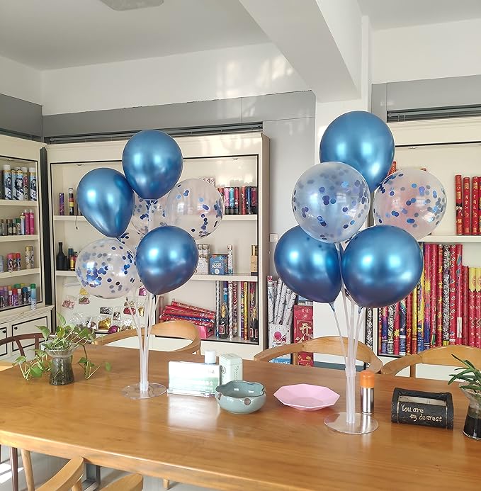 Blue Balloon Stand Centerpiece Table Decorations for Men's Birthday Father's Day Retirement Graduation Decorations Class of 2025(Blue set4)