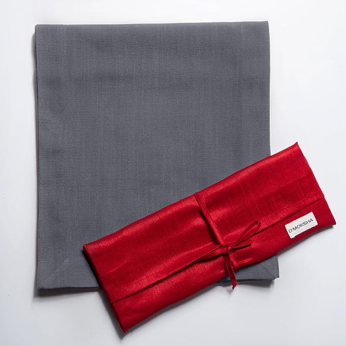 D'Moksha Homes Charcoal Grey Table Runner 14 x 90 Inch - Faux Linen Dining Table Runner 90 Inches Long - Wrinkle Resistant, Machine Washable for Thanksgiving, Holiday - 100% Recycled Fabric