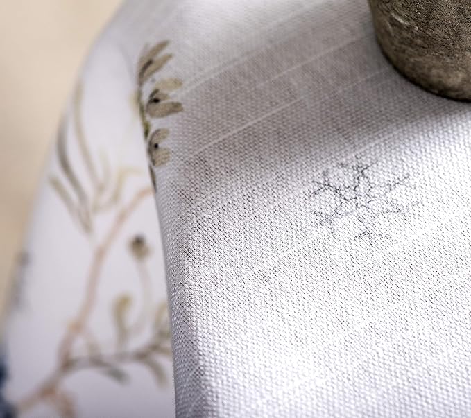 Maison d' Hermine Table Cloth Round Table 100% Cotton 63 Inches Fall Tablecloth Reusable Everyday Use for Thanksgiving Christmas Decorations Dining Farmhouse Party (Ice Florals)