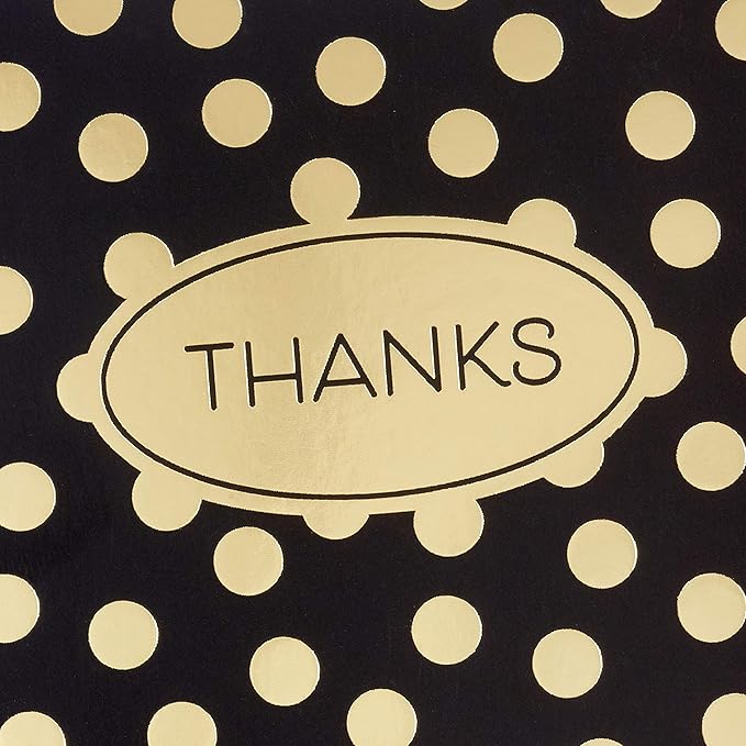 Hallmark Thank You Cards Assortment, Black and Gold Geometric (40 Thank You Notes with Envelopes for Wedding, Business, Graduation, All Occasion)