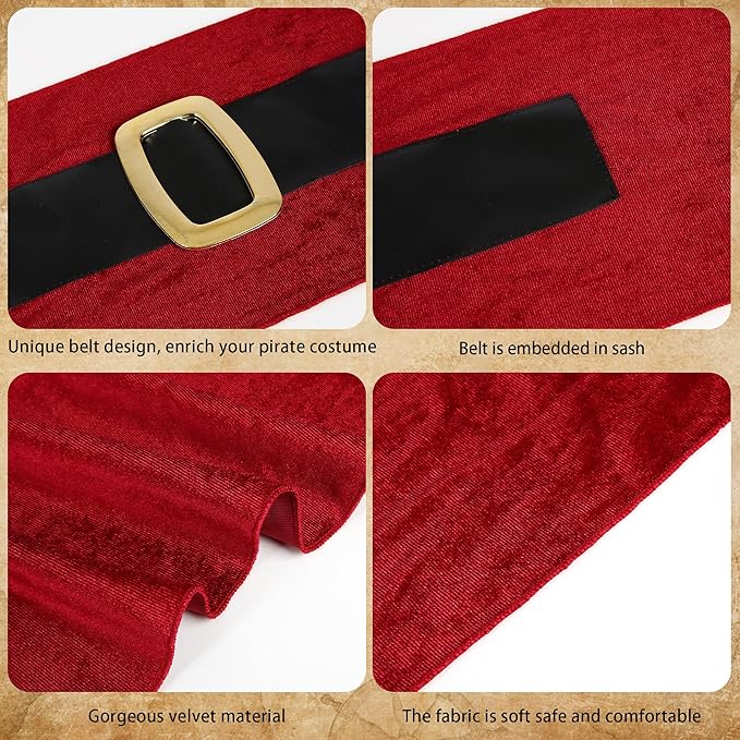 CICOCI Men Pirate Costume Accessories Set for Women: Pirate Hat, Head Scarf, Sash, Belt, Dress Accessories