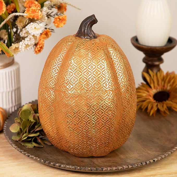 Northlight Embossed Fall Harvest Pumpkin Decoration - 9.75"