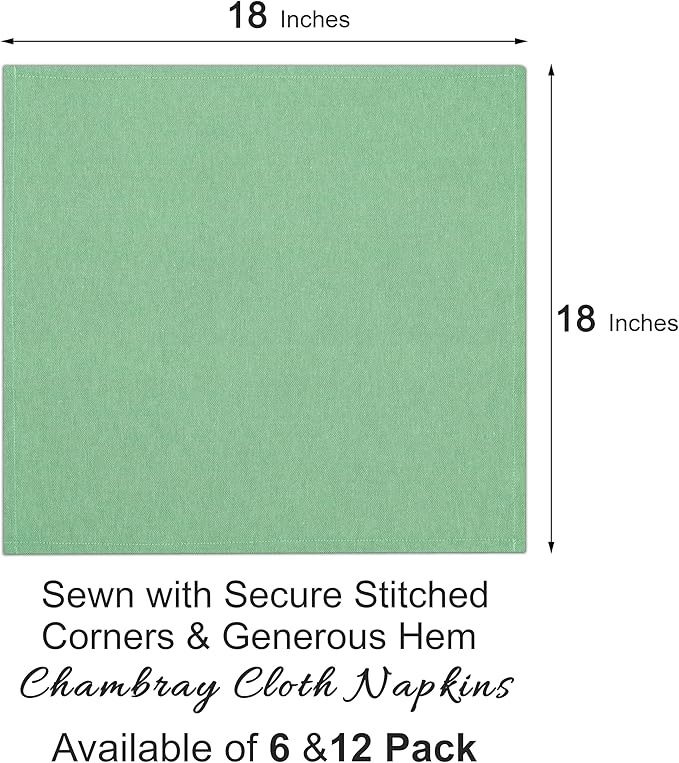 Ruvanti Cloth Napkins Set of 12, 18x18 Reusable Napkins Cloth Washable, Soft & Durable Table Napkin, Poly Cotton Fabric Dinner Napkins for Parties, Christmas, Thanksgiving, Weddings - Amazon