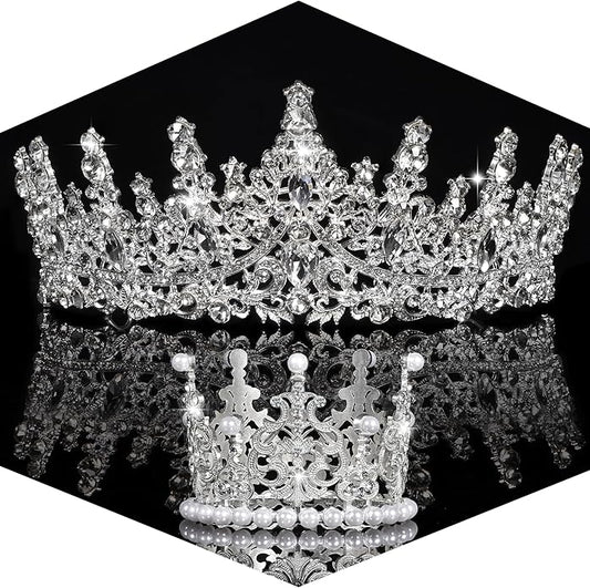 Crowns for Women - Tiaras for Women Crystal Queen Crown for Birthday Costume Party Celebration