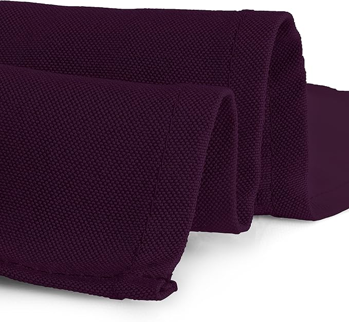 Gee Di Moda Fitted Tablecloth - 48 x 30 Inch Eggplant Fitted Table Cloth for 4 Foot Rectangle Table - Heavy Duty Washable Fabric - for 4 Ft Buffet Table Holiday Party Dinner Wedding & Trade Show