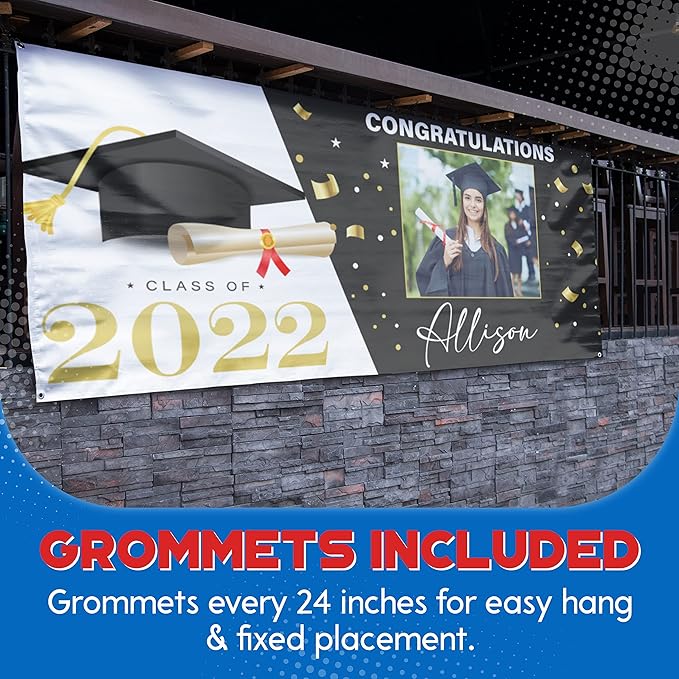 Custom Banners and Signs for Indoor Outdoor w/Any Image, Logo & Text Vinyl Banner | 5 Theme, 15 Font & 25 Background Options | Personalized Banners - 4x5