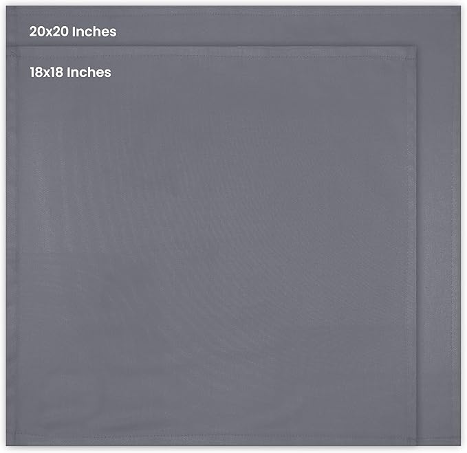 Utopia Kitchen Steel Grey Cloth Napkins [12 Pack, 18x18 Inch] Absorbent Cotton Blend Washable and Reusable for Dinner, Restaurant, Lunch, Wedding and Hotel
