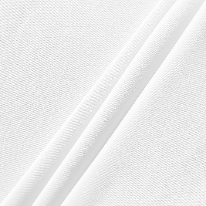 sancua Round Tablecloth - 120 Inch - Water Resistant Spill Proof Washable Polyester Table Cloth Decorative Fabric Table Cover for Dining Tables, Buffet Parties and Camping, White
