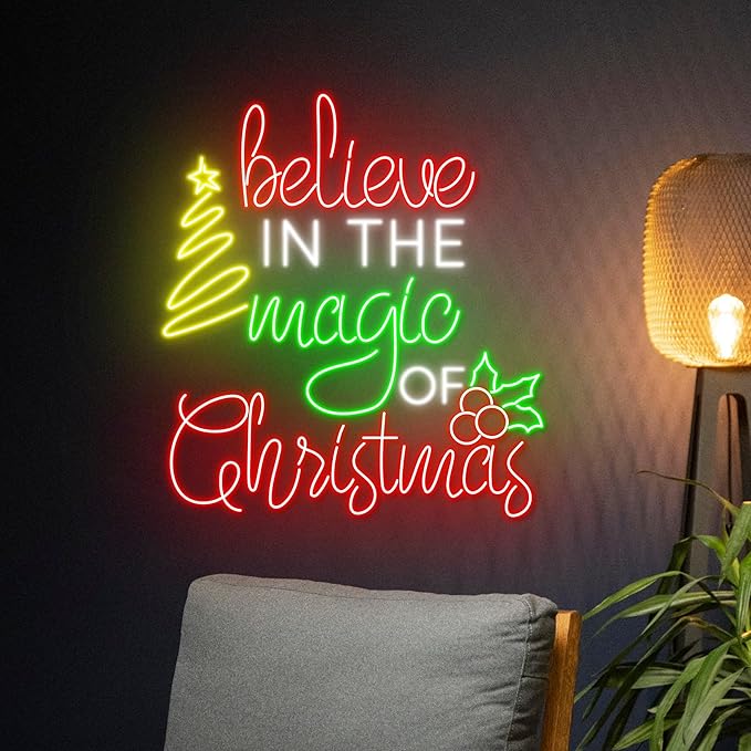 Believe In The Magic Of Christmas Neon Sign Christmas Led Sign LED Signage