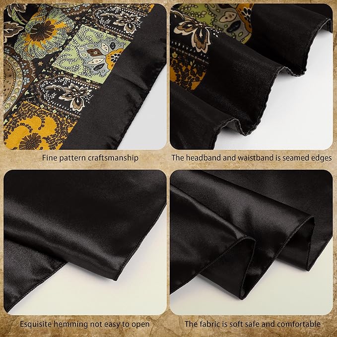 CICOCI Men Pirate Costume Accessories Set for Women: Pirate Hat, Head Scarf, Sash, Belt, Dress Accessories